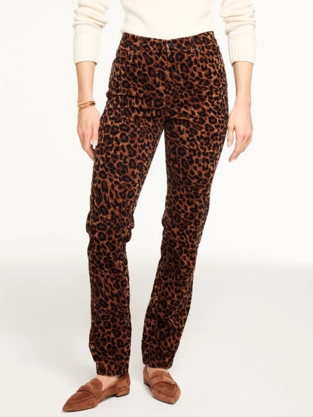 Talbots Straight Leg Stretch Corduroy Pants - Spectacular Animal Size 6